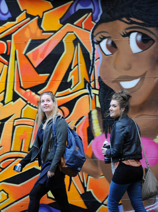 Studenten in Melbournes Laneways